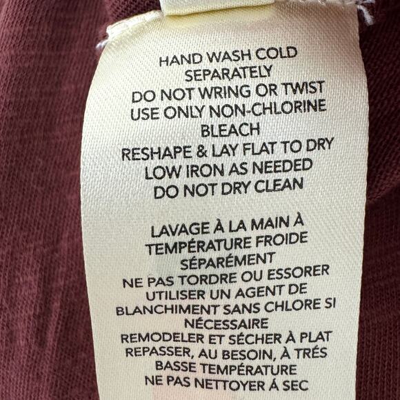 Free People We The Free Woomens Hooked On You Top Size S Cotton Embroid Burgundy - Picture 10 of 11